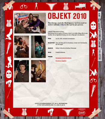 Website for the play Objekt 2010