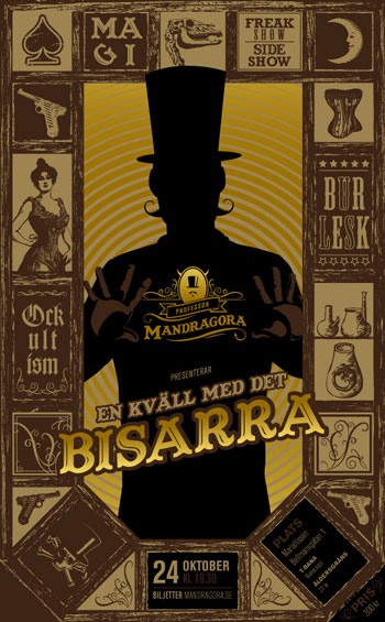 Poster for the fictional magician Professor Mandragora