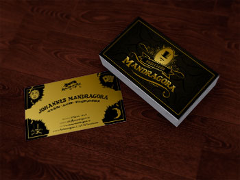Business card for the fictional magician Professor Mandragora